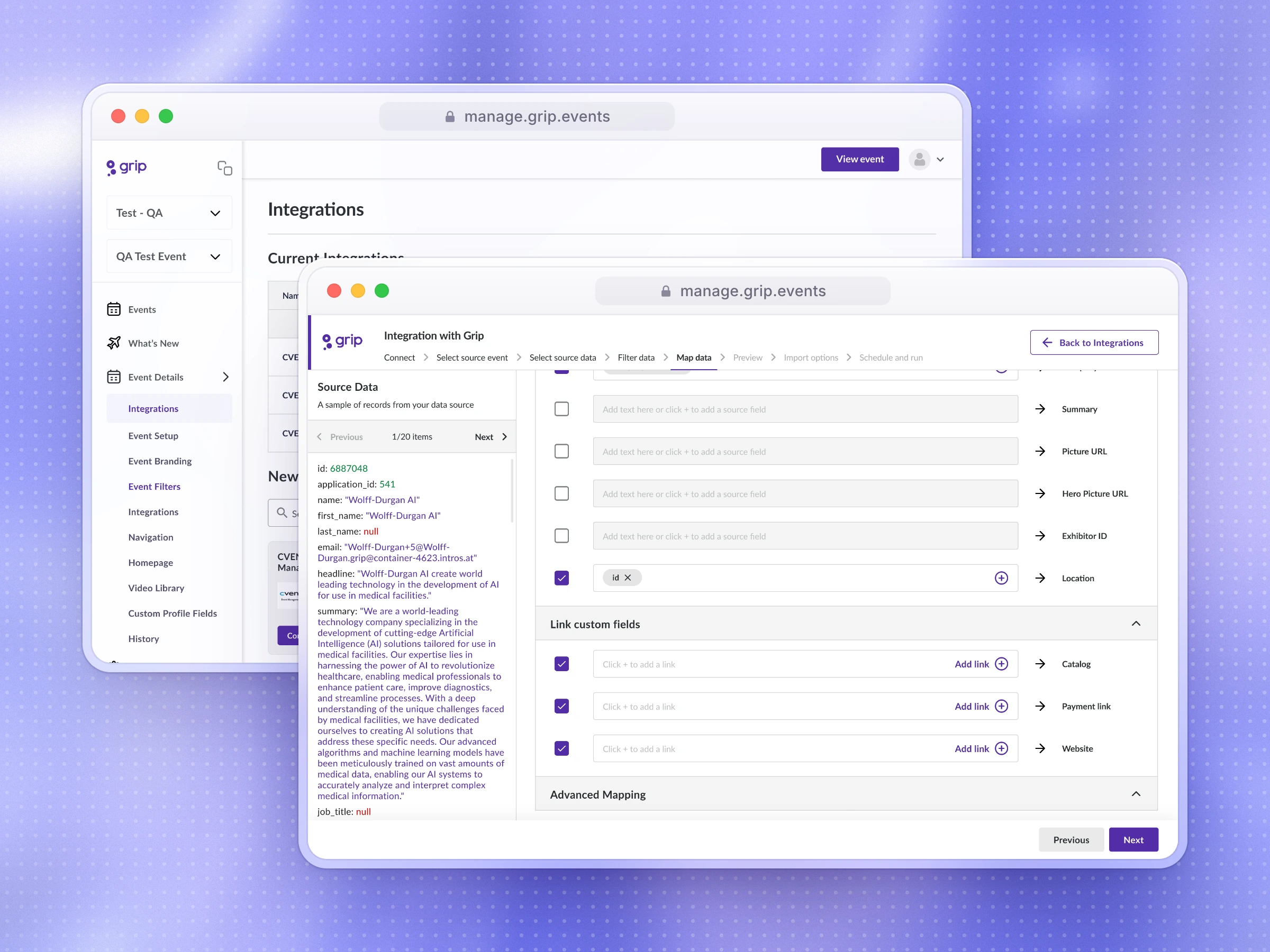 Native integrations wizard